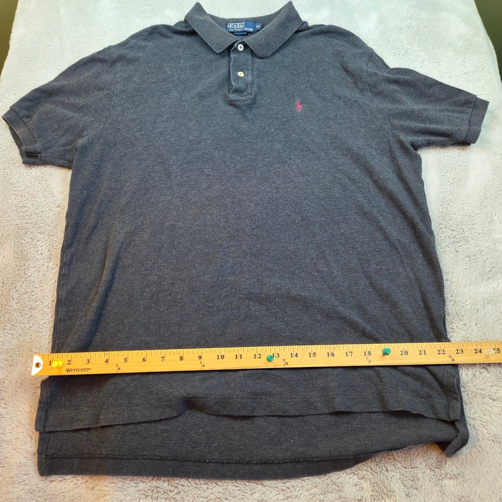 Polo Ralph Lauren Cotton Polo Shirt Mens XL Short Sleeve Pony Logo Charcoal Grey